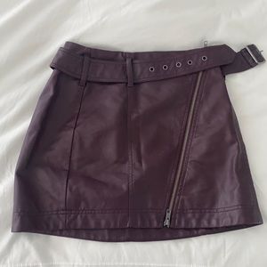 Free People faux leather mini skirt